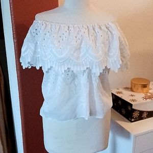 Elegant White Off-Shoulder Blouse